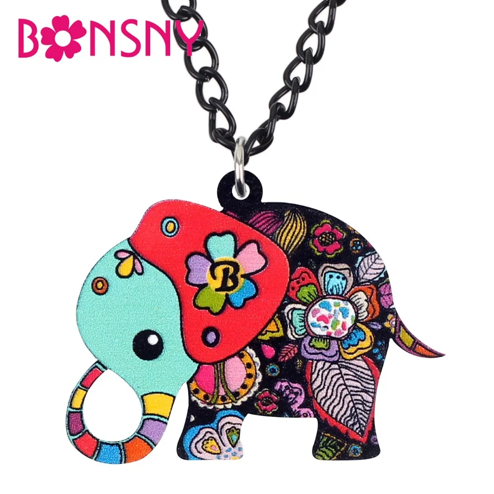 Bonsny Acrylic Anime Floral African Jungle Elephant Necklace Pendant Chain Choker Fashion Animal Jewelry For Women Girl Kid Gift
Bonsny Acrylic Anime Floral African Jungle Elephant Necklace Pendant Chain Choker Fashion Animal Jewelry For Women Girl Kid Gift