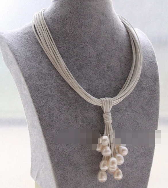 free shipping 004393 New 15Strands white leather white pearls Choker necklace pendant
free shipping 004393 New 15Strands white leather white pearls Choker necklace pendant
