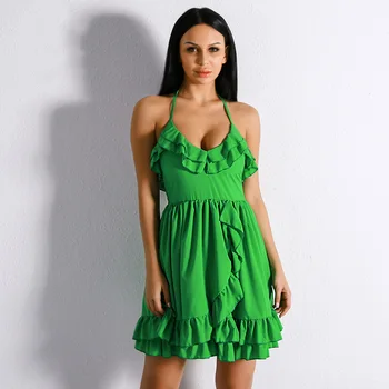 2019 Mini Dress Backless Elegant Celebrity Sleeveless Halter Women Cascading Ruffle Night Club Body con Party Dresses Wholesale
2019 Mini Dress Backless Elegant Celebrity Sleeveless Halter Women Cascading Ruffle Night Club Body con Party Dresses Wholesale
