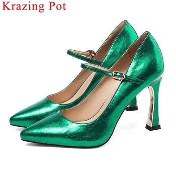 Krazing Pot new arrivel fashion runway natural leather super high heels pointed toe buckle strap women pumps sexy girl shoes L16
Krazing Pot new arrivel fashion runway natural leather super high heels pointed toe buckle strap women pumps sexy girl shoes L16