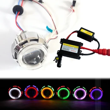 

2.0 Inch 35W Car & Motorcycle H1 H4 H7 Bi-xenon HID Projector Lens Motorcycle Fog Headlight Double CCFL Angel Eyes With Ballast