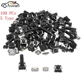 100Pcs 5 Types Momentary Tact Tactile Push Button Switch SMD DIP Assortment Kit Set
100Pcs 5 Types Momentary Tact Tactile Push Button Switch SMD DIP Assortment Kit Set