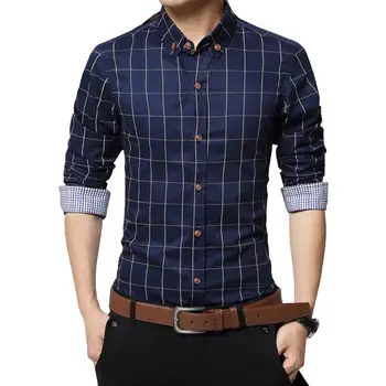 Fashionable Men's Shirts Plaid Turn-Down Collar Long Sleeve Men's Spring Autumn Slim Shirt Top
Fashionable Men's Shirts Plaid Turn-Down Collar Long Sleeve Men's Spring Autumn Slim Shirt Top