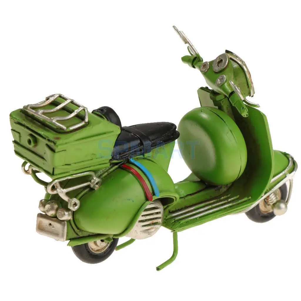 Vintage Motorcycle Model Handmade Mini Car Bar Decor Kids Gift Toy -Green