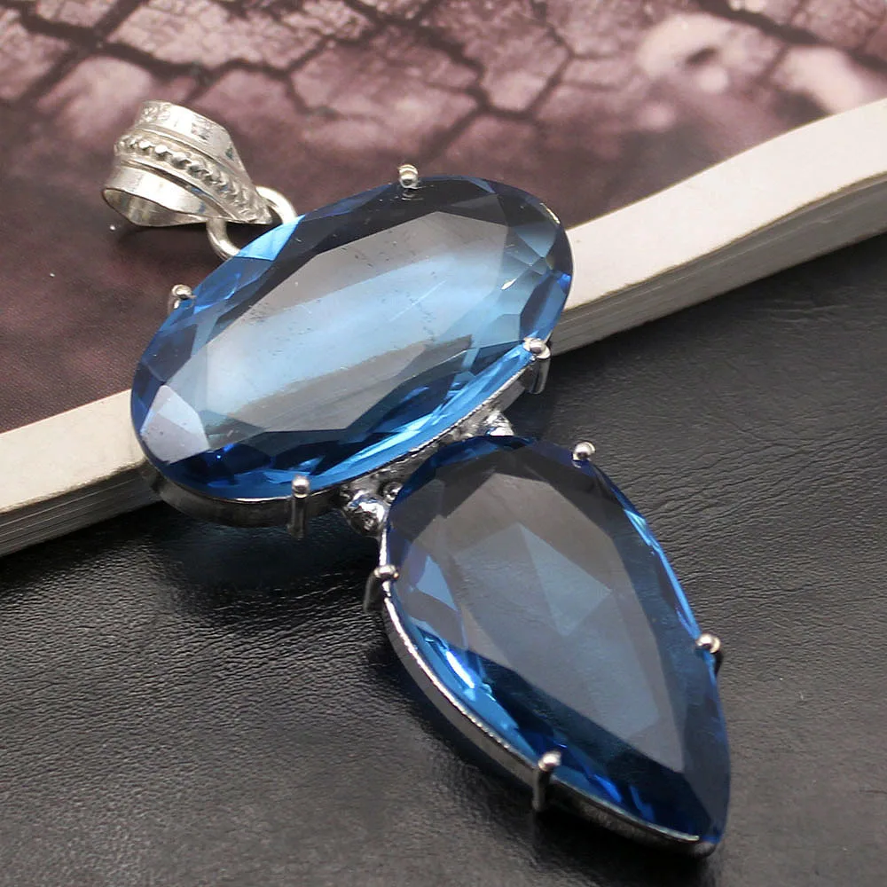 Dazzling Shiny Natural BlueTopaz 925 Sterling Silver Charms Pendant Necklace Jewelry 3 INCH TF960
Dazzling Shiny Natural BlueTopaz 925 Sterling Silver Charms Pendant Necklace Jewelry 3 INCH TF960