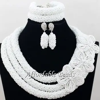 White Nigerian Beaded Necklaces Sets Best Selling Beads African Set Charming Design Handmade NCD073
White Nigerian Beaded Necklaces Sets Best Selling Beads African Set Charming Design Handmade NCD073