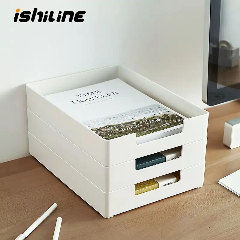 Creative Plastic Stackable Storage Box Multi Function Home Study