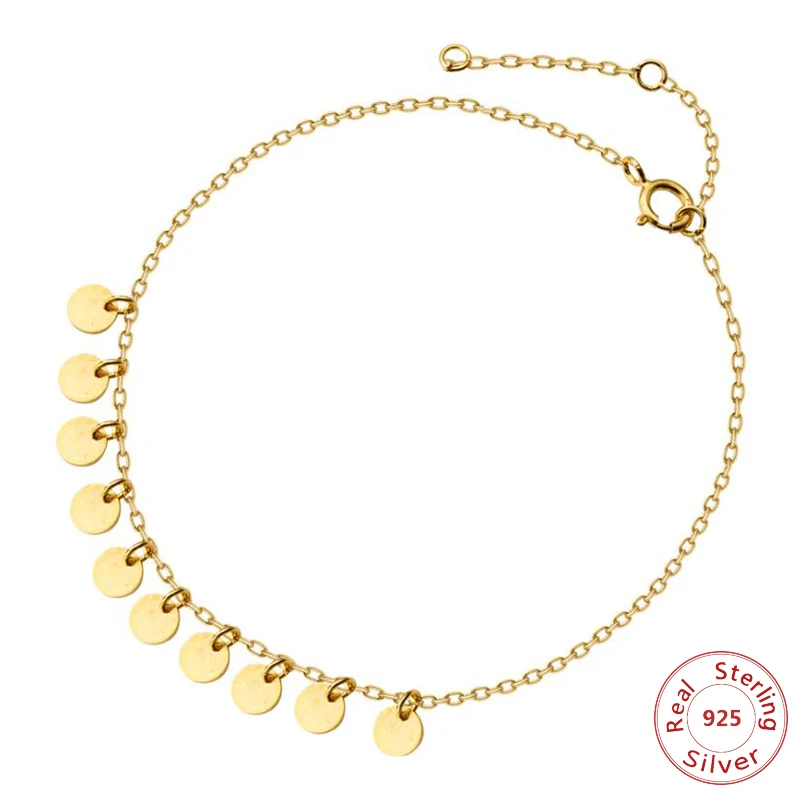100% 925 Solid Real Sterling Silver Bracelet Women Gold Round Wafer Tassel Bracelet 16cm For Teen Bestfriend Wife Daughter
100% 925 Solid Real Sterling Silver Bracelet Women Gold Round Wafer Tassel Bracelet 16cm For Teen Bestfriend Wife Daughter