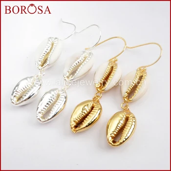 BOROSA 5Pairs New Gold Color Double Cowrie Shell Earrings, Natural Trim Shell Drop Earrings Jewelry for Women G1629 S1629
BOROSA 5Pairs New Gold Color Double Cowrie Shell Earrings, Natural Trim Shell Drop Earrings Jewelry for Women G1629 S1629
