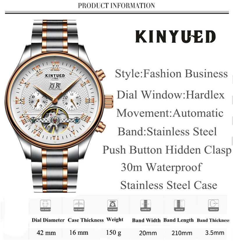 Automatic Men Waterproof Tourbillon Watch