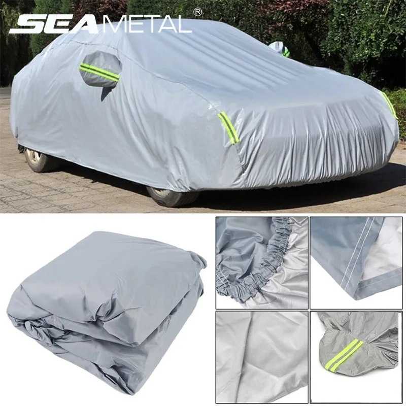 SEAMETAL Universal Full Car Cover Dust Sun UV Shade Cover Light Silver Size S-XL Auto Car Outdoor Protector Covers For Sedan SUV
SEAMETAL Universal Full Car Cover Dust Sun UV Shade Cover Light Silver Size S-XL Auto Car Outdoor Protector Covers For Sedan SUV