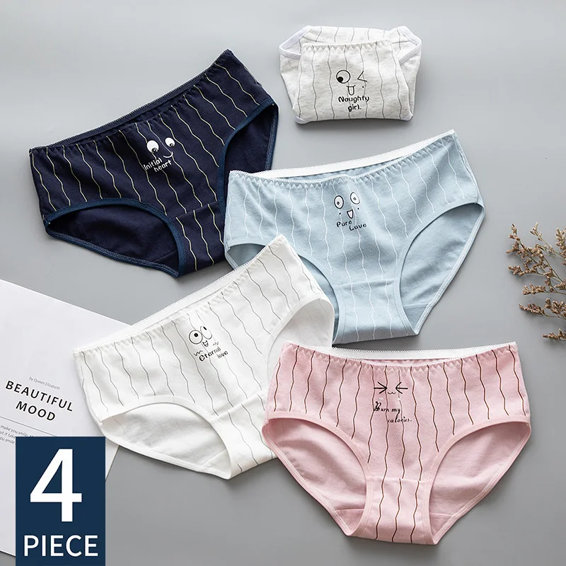 4Pcs/Lot Women's Panties Cute Briefs Expression Female Cotton Girl Lingerie Sexy Fashion Underwear Women Intimates
4Pcs/Lot Women's Panties Cute Briefs Expression Female Cotton Girl Lingerie Sexy Fashion Underwear Women Intimates