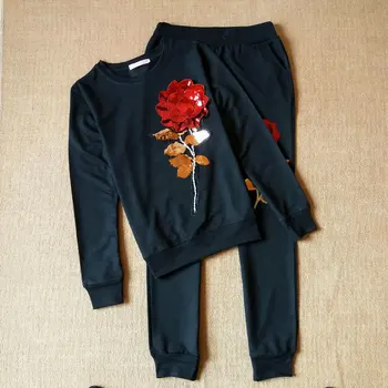 NiceMix 2019 3D rose flower sequin two piece set sweatshirts women casual pullovers and pants 2pcs tracksuit female sporting out
NiceMix 2019 3D rose flower sequin two piece set sweatshirts women casual pullovers and pants 2pcs tracksuit female sporting out