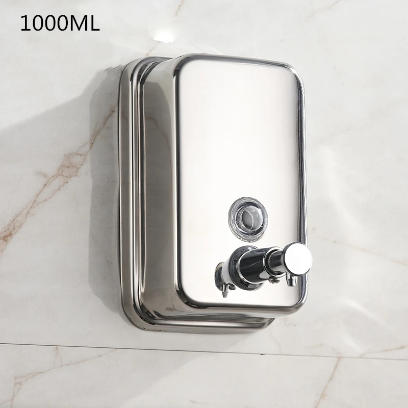 Liquid Soap Dispensers 1000ML Wall Mounted Stainless Steel Dispenser Washroom Kitchen Bathroom Shower A08-602 | Обустройство дома