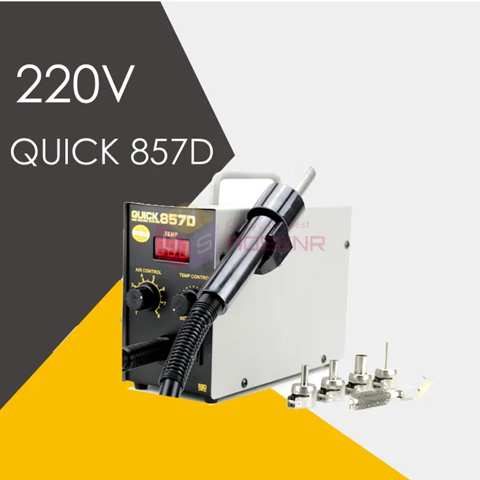 New Free Adjustable QUICK 857D Digital Display Hot Air Heat Gun With Helical Wind Rework Station
New Free Adjustable QUICK 857D Digital Display Hot Air Heat Gun With Helical Wind Rework Station