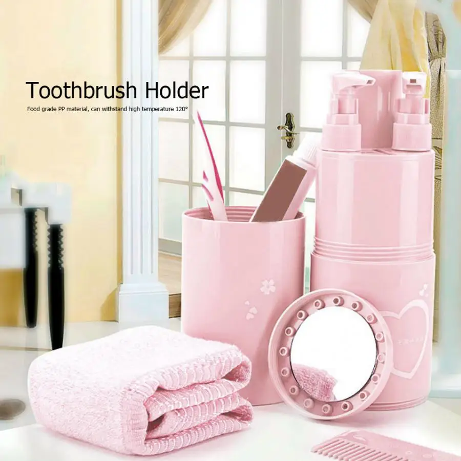 Portable Wash Cup for Travel 5 Piece Set With Lotion Bottle Multifunction Toothbrush Holder Cup Mirror Comb Storage Box
Portable Wash Cup for Travel 5 Piece Set With Lotion Bottle Multifunction Toothbrush Holder Cup Mirror Comb Storage Box