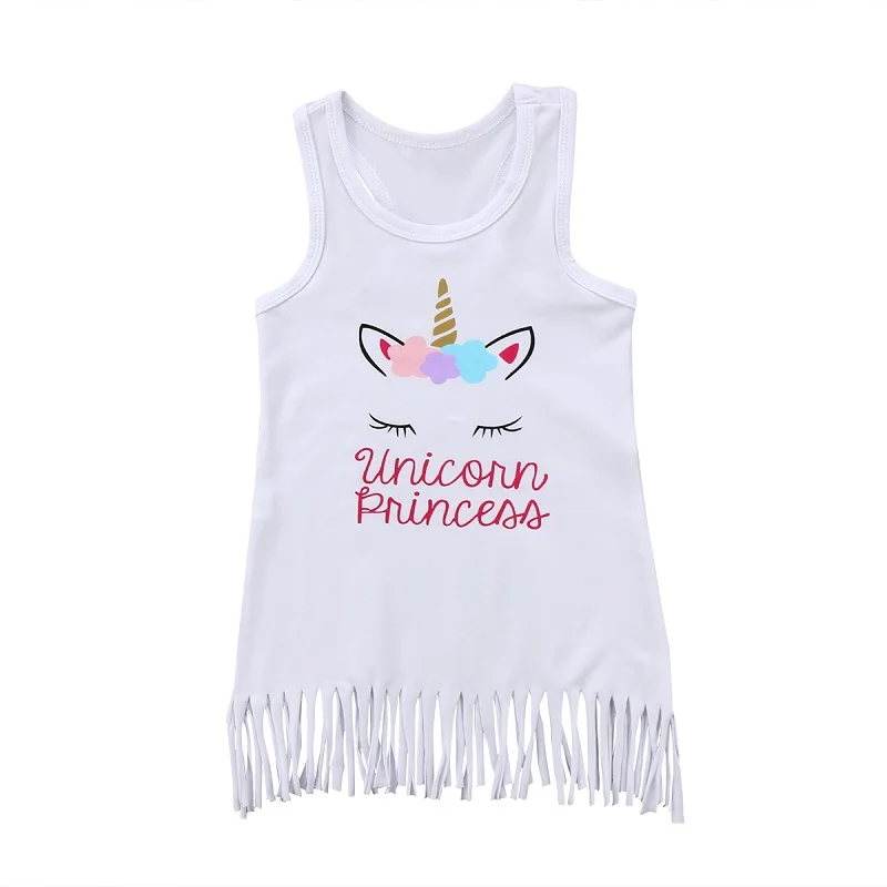 Cute Cartoon Unicorn Summer Toddler Kids Baby Girl Dress Sleeveless Party Tassel Tops Summer Clothes
Cute Cartoon Unicorn Summer Toddler Kids Baby Girl Dress Sleeveless Party Tassel Tops Summer Clothes