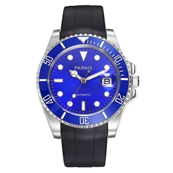 Parnis 40mm Blue Ceramic Bezel Automatic Mechanical Mens Watch Rubber Band Men's Watches Diver 100m Waterproof Man Clock
Parnis 40mm Blue Ceramic Bezel Automatic Mechanical Mens Watch Rubber Band Men's Watches Diver 100m Waterproof Man Clock