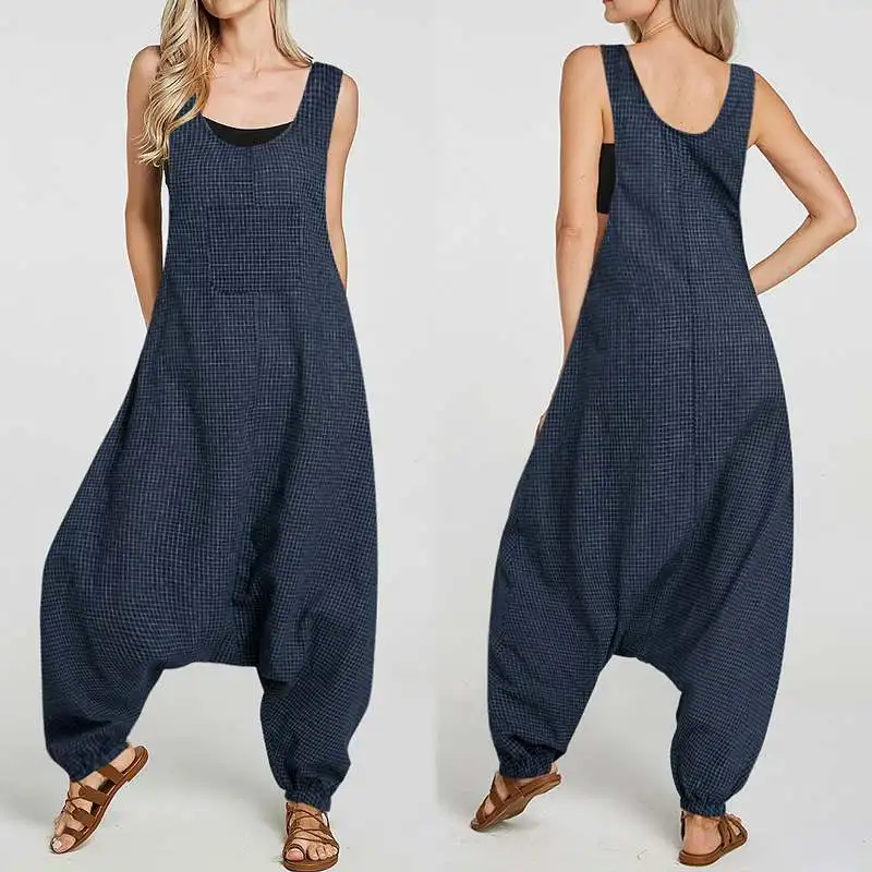 Drop Crotch Overalls Women's Jumpsuits 2019 ZANZEA Vintage Sleeveless Playsuits Bodysuits Rompers Combinaison Femme Oversize
Drop Crotch Overalls Women's Jumpsuits 2019 ZANZEA Vintage Sleeveless Playsuits Bodysuits Rompers Combinaison Femme Oversize