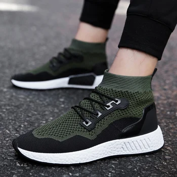 2019 spring new sneakers male flying woven cloth Medium cut sports men's shoes soft bottom running shoes zapatillas hombre 
2019 spring new sneakers male flying woven cloth Medium cut sports men's shoes soft bottom running shoes zapatillas hombre
