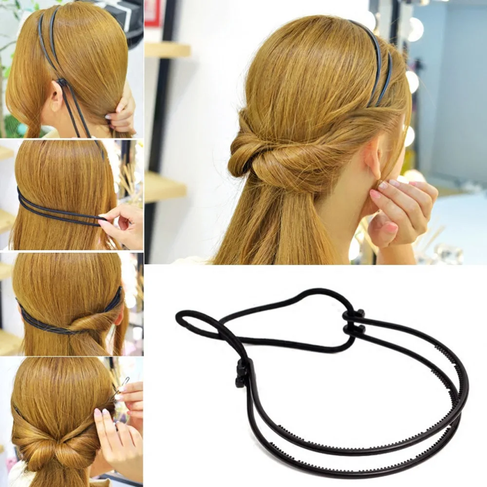 M MISM Fashion Woman Magic Hair Curls Bun Maker Double Black Hairbands Hoop Hair Accessories Elegant Braid Hair styling tool
M MISM Fashion Woman Magic Hair Curls Bun Maker Double Black Hairbands Hoop Hair Accessories Elegant Braid Hair styling tool