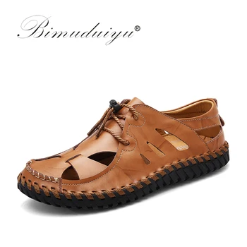 BIMUDUIYU New Men Sandals Brand Leather Summer Casual Shoes Breathable Beach Back Strap Sandals Fashion Non-slip Flats Shoes
BIMUDUIYU New Men Sandals Brand Leather Summer Casual Shoes Breathable Beach Back Strap Sandals Fashion Non-slip Flats Shoes