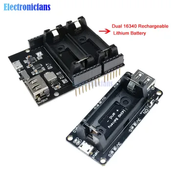 ESP8266 ESP32 Power Supply Rechargeable Dual 16340 Lithium Battery Charger Shield Module Dual Output 3.3V 5V for Arduino UNO R3
ESP8266 ESP32 Power Supply Rechargeable Dual 16340 Lithium Battery Charger Shield Module Dual Output 3.3V 5V for Arduino UNO R3