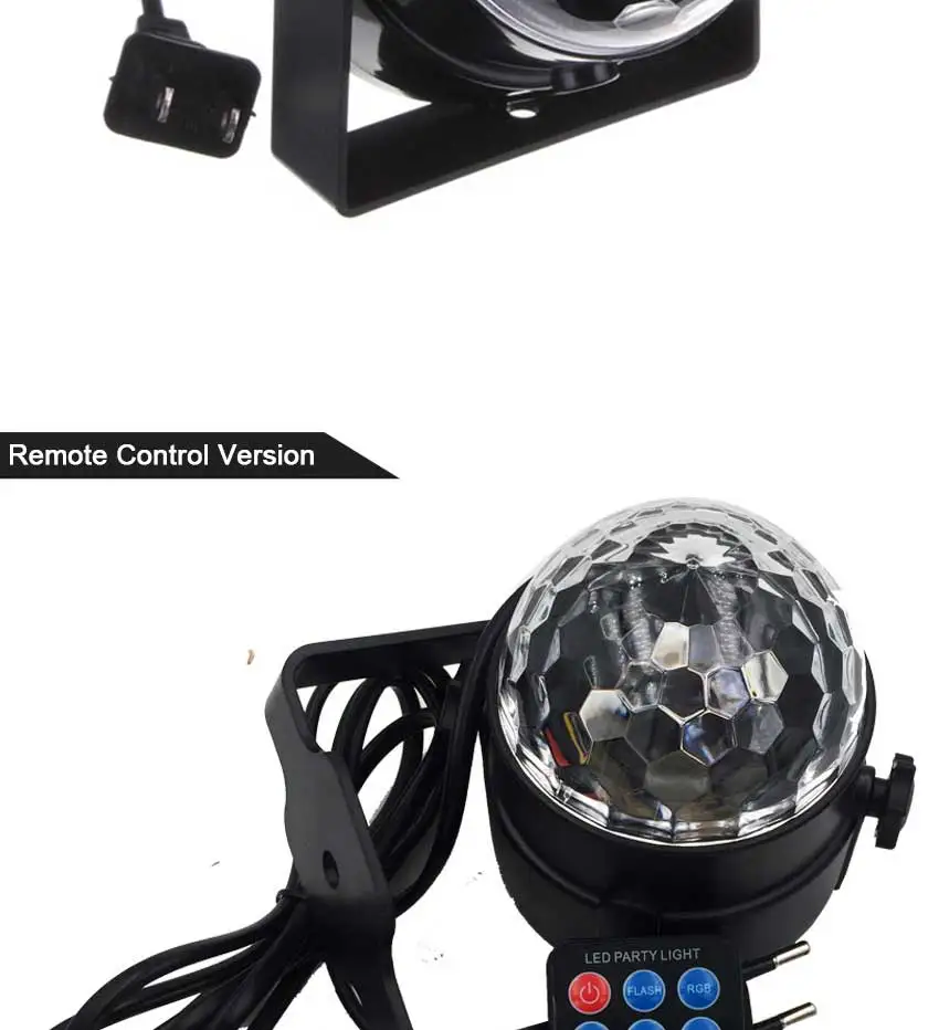  EU US Plug DISCO BALL PARTY LIGHTS Bluetooth Remote Control Mini Stage Effect Light Crystal Decor Lamp with MP3 Music Player (4)