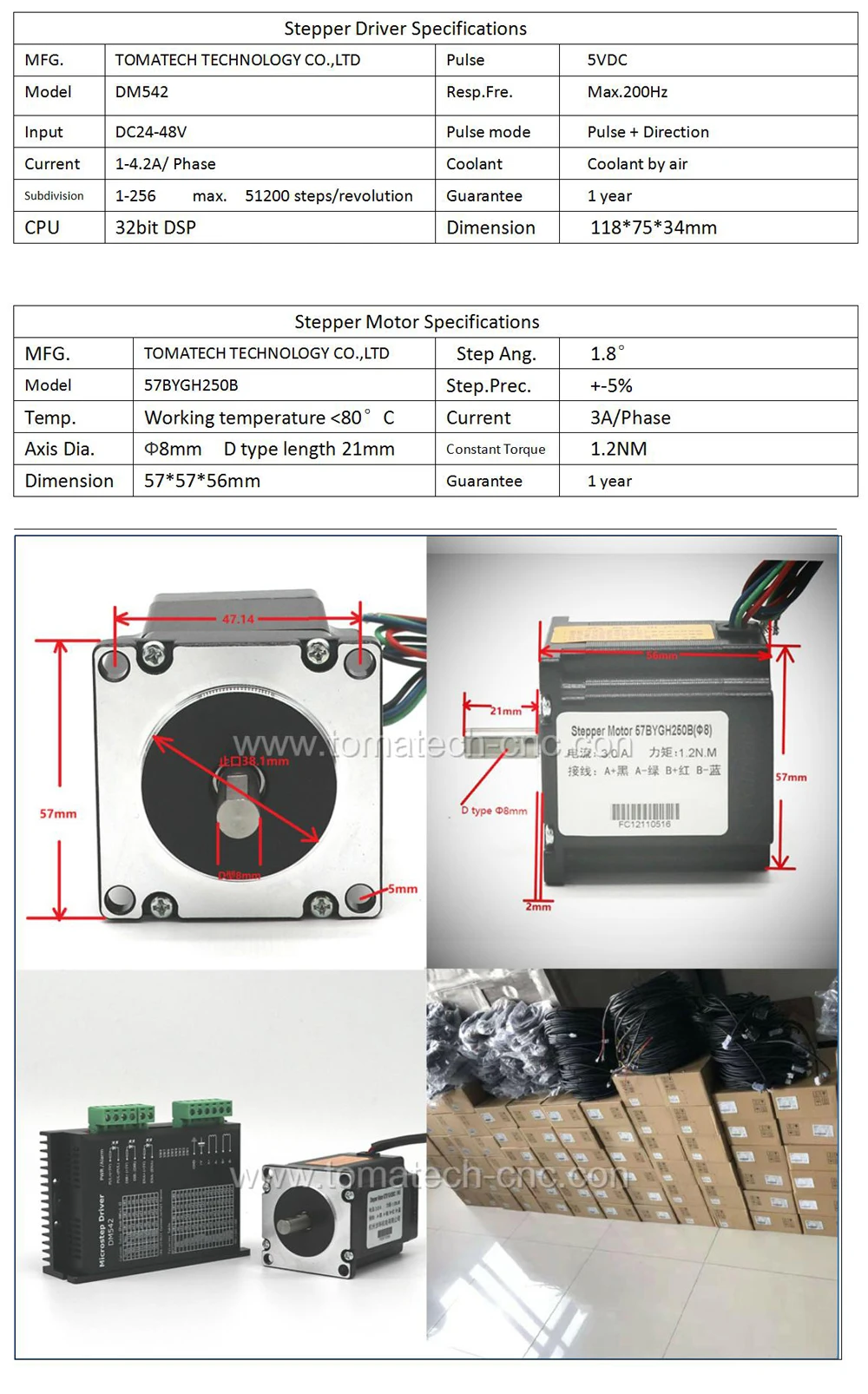 nema23 stepper motor and driver-1.2nm