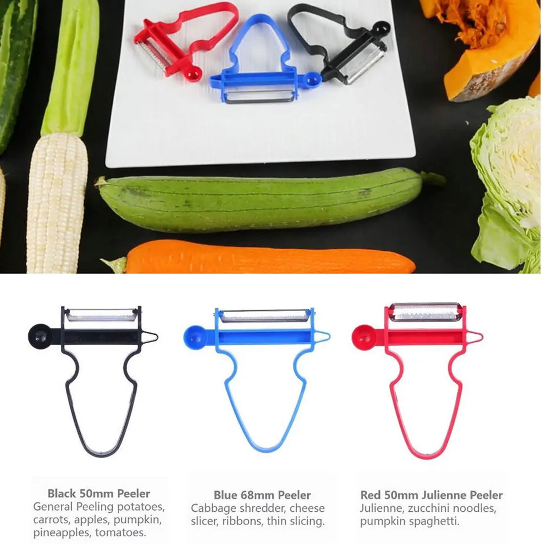 Multi Peeler 3 pcs/Set Slicer Shredder Peeler Julienne Cutter Stainless Steel Blade Zesters Kitchen Tools Magic Trio Peeler Set
Multi Peeler 3 pcs/Set Slicer Shredder Peeler Julienne Cutter Stainless Steel Blade Zesters Kitchen Tools Magic Trio Peeler Set