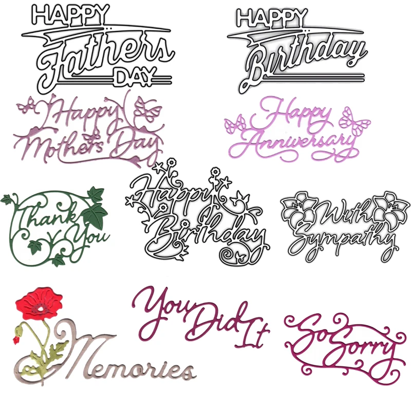 Happy Birthday Thank You Metal Cutting Dies Stencils Letter for DIY Scrapbooking Photo Album Decorative Embossing Crafts Die Cut
Happy Birthday Thank You Metal Cutting Dies Stencils Letter for DIY Scrapbooking Photo Album Decorative Embossing Crafts Die Cut