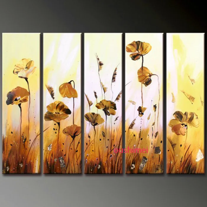 Handpainted 5 PCS Modern Flowers Decor Yellow Pictures Hang Oil Paintings On Canvas Abstract Wall For Living Room Decor
Handpainted 5 PCS Modern Flowers Decor Yellow Pictures Hang Oil Paintings On Canvas Abstract Wall For Living Room Decor