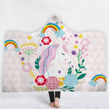 Triangular pattern Blanket with hat keep Warm soft sofa comfortable Blanket Animal Unicorn Maiden style rainbow Blanket
Triangular pattern Blanket with hat keep Warm soft sofa comfortable Blanket Animal Unicorn Maiden style rainbow Blanket