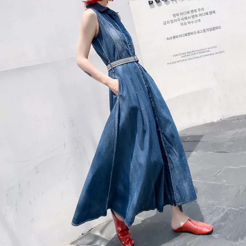 Free Shipping High Quality Fashion Plus Size XS-3XL Dresses For Women Long Maxi Single Breasted Denim Summer Dresses With Blet
Free Shipping High Quality Fashion Plus Size XS-3XL Dresses For Women Long Maxi Single Breasted Denim Summer Dresses With Blet