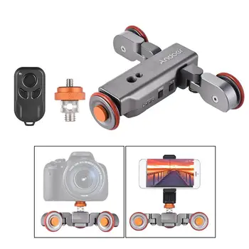 L4 Autodolly 3 Speed Adjustable Remote Control Electric Motorized 3-Wheel Pulley Car Slider Rolling Skater for DSLR Phone
L4 Autodolly 3 Speed Adjustable Remote Control Electric Motorized 3-Wheel Pulley Car Slider Rolling Skater for DSLR Phone