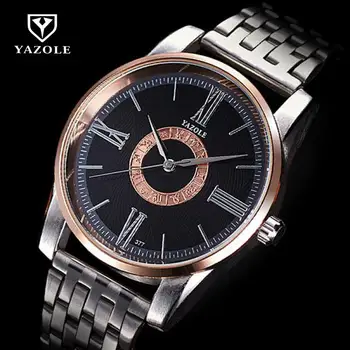 

YAZOLE Luxury Brand Full Stainless Steel Analog Display Men's Quartz Watch Business Watch Men Watch Relogio Masculino No.377