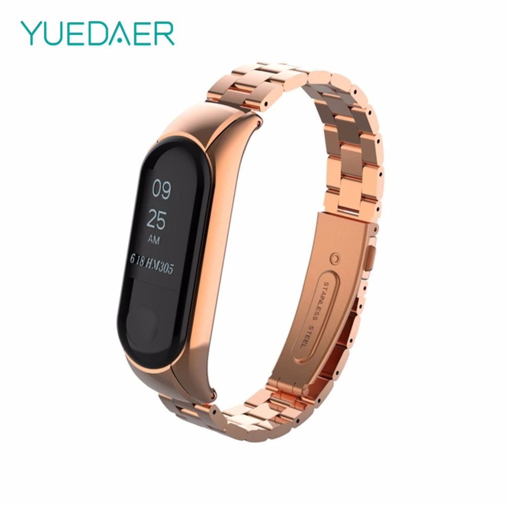 YUEDAER Rose Gold Metal Strap For Xiaomi Mi Band 3 Bracelet Luxury Stainless Steel Wristband Replacement For MiBand 3 Accessory
YUEDAER Rose Gold Metal Strap For Xiaomi Mi Band 3 Bracelet Luxury Stainless Steel Wristband Replacement For MiBand 3 Accessory