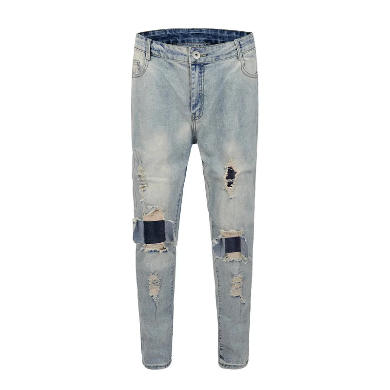 Ripped Slim Fit Denim Pants Men New Leg Zipper Men's Pencil Pants Destroyed Blue Pants Man Trousers 2Colors
Ripped Slim Fit Denim Pants Men New Leg Zipper Men's Pencil Pants Destroyed Blue Pants Man Trousers 2Colors
