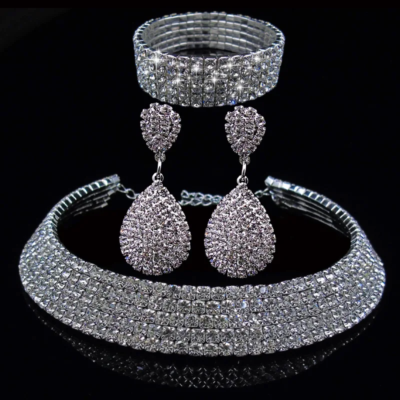 Fooderwerk Jewelry Bride Classic Rhinestone Crystal Choker Necklace Earrings Bracelet Wedding Jewelry Sets Wedding Accessories
Fooderwerk Jewelry Bride Classic Rhinestone Crystal Choker Necklace Earrings Bracelet Wedding Jewelry Sets Wedding Accessories