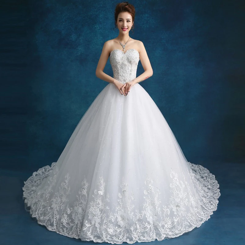 Discount Luxury Lace Embroidery 2019 Wedding Dresses Long Train Sweetheart Elegant Plus sizes Vestido De Noiva Bride
Discount Luxury Lace Embroidery 2019 Wedding Dresses Long Train Sweetheart Elegant Plus sizes Vestido De Noiva Bride