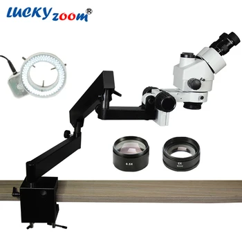 Luckyzoom Brand 3.5X-90X STEREO ZOOM Trinocular MICROSCOPE ARTICULATING STAND with CLAMP 144 LED Ring Illumination Light
Luckyzoom Brand 3.5X-90X STEREO ZOOM Trinocular MICROSCOPE ARTICULATING STAND with CLAMP 144 LED Ring Illumination Light