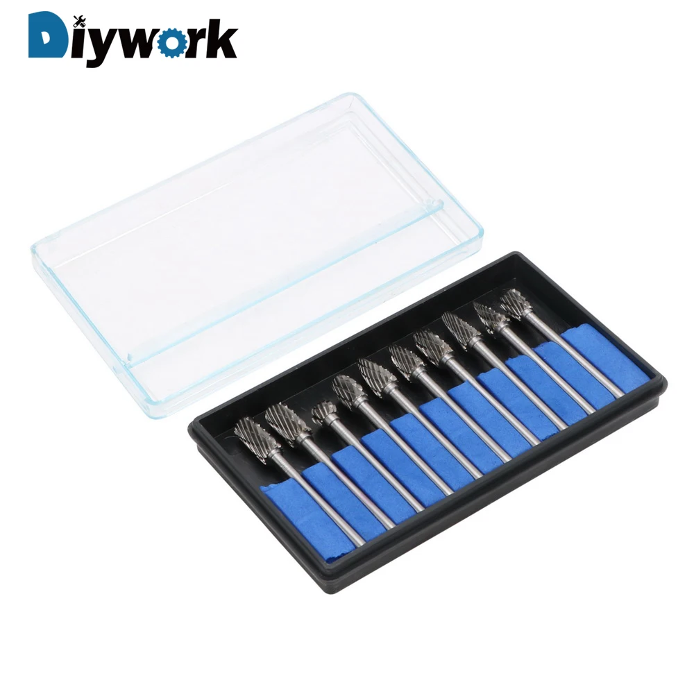 DIYWORK 10pc/Set 3mm Carbide Burrs Drill Bit Set Carving Tool Glass Diamond Rotary Tungsten Steel Cutter
DIYWORK 10pc/Set 3mm Carbide Burrs Drill Bit Set Carving Tool Glass Diamond Rotary Tungsten Steel Cutter