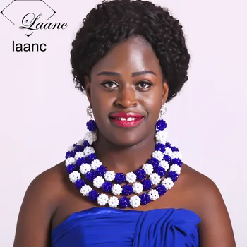Laanc Royal Blue and White Nigerian Wedding African Beads Jewelry Set Crystal Women Necklace Earrings Bracelet AL615
Laanc Royal Blue and White Nigerian Wedding African Beads Jewelry Set Crystal Women Necklace Earrings Bracelet AL615