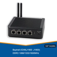Atom e3845 vpn server mini pc quad core fanless pfsense firewall com 4 lan porta roteador suporte AES-NI(China)