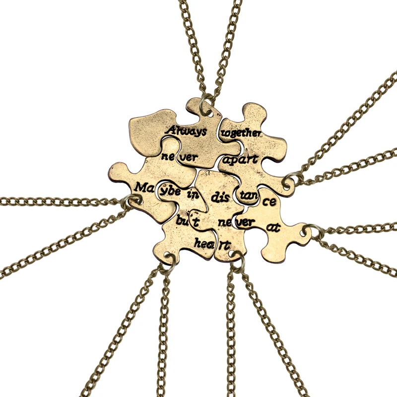 2019 New 6Pcs/Set Vintage Best Friend Pendant Bronze Puzzle Irregular Geometric Necklace Female Bff Friendship Jewelry Gift
2019 New 6Pcs/Set Vintage Best Friend Pendant Bronze Puzzle Irregular Geometric Necklace Female Bff Friendship Jewelry Gift