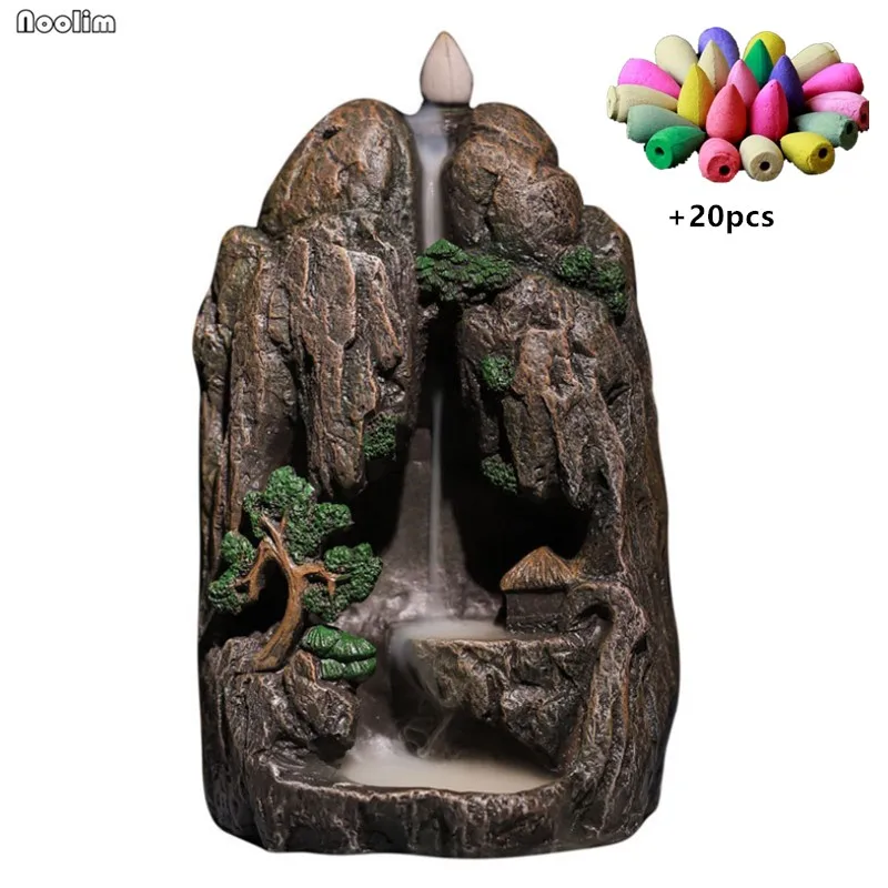 Resin Backflow Incense Burner Smoke Waterfall Incense Holder Censer Mountain River Handicraft Home Decor + 20pcs Incense Cones
Resin Backflow Incense Burner Smoke Waterfall Incense Holder Censer Mountain River Handicraft Home Decor + 20pcs Incense Cones