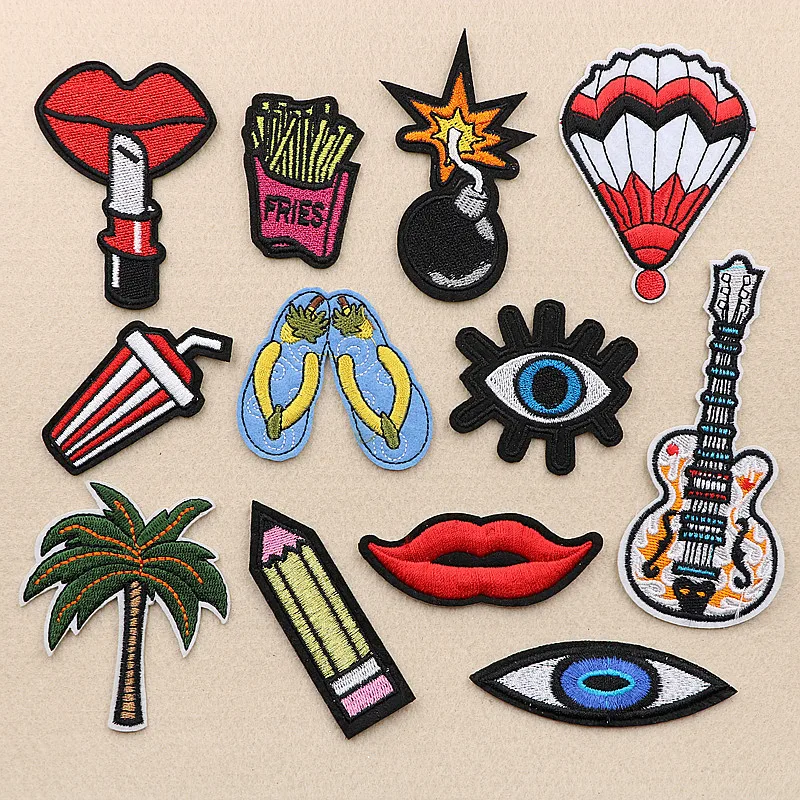 10pcs Red Balloon Guitar Sexy Lip Eye Palm Tree Embroidery Patches Iron On Sewing Applique Badge Clothes Patch Stickers
10pcs Red Balloon Guitar Sexy Lip Eye Palm Tree Embroidery Patches Iron On Sewing Applique Badge Clothes Patch Stickers