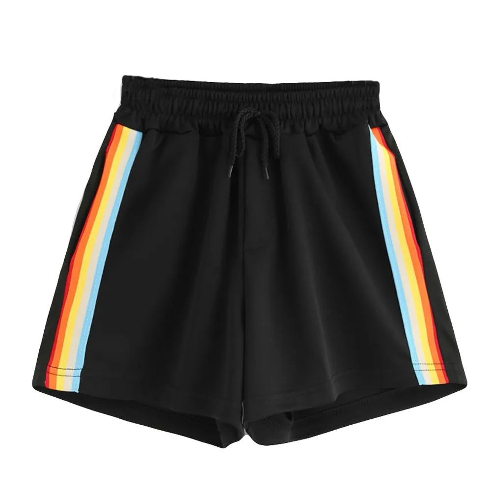 Summer Womens Rainbow Striped Mid Waist Loose Shorts Drawstring Waist Ringer Short Workout Shorts Dropship P40H
Summer Womens Rainbow Striped Mid Waist Loose Shorts Drawstring Waist Ringer Short Workout Shorts Dropship P40H