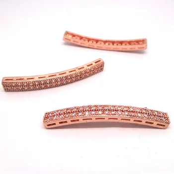 38mm Rose Golden tone plated Micro Pave Zircon CZ Tube Bead Connectors Spacer Beads For Bracelet DIY Making European Charms
38mm Rose Golden tone plated Micro Pave Zircon CZ Tube Bead Connectors Spacer Beads For Bracelet DIY Making European Charms