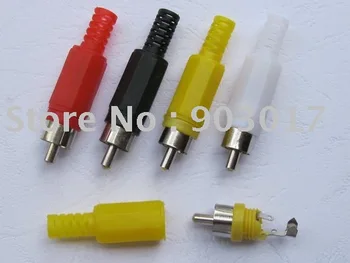 Solder RCA Male Audio Video Plug Adapter Connector 4 Colors Red Black White and Yellow 250 Pcs Per Lot Hot Sale
Solder RCA Male Audio Video Plug Adapter Connector 4 Colors Red Black White and Yellow 250 Pcs Per Lot Hot Sale